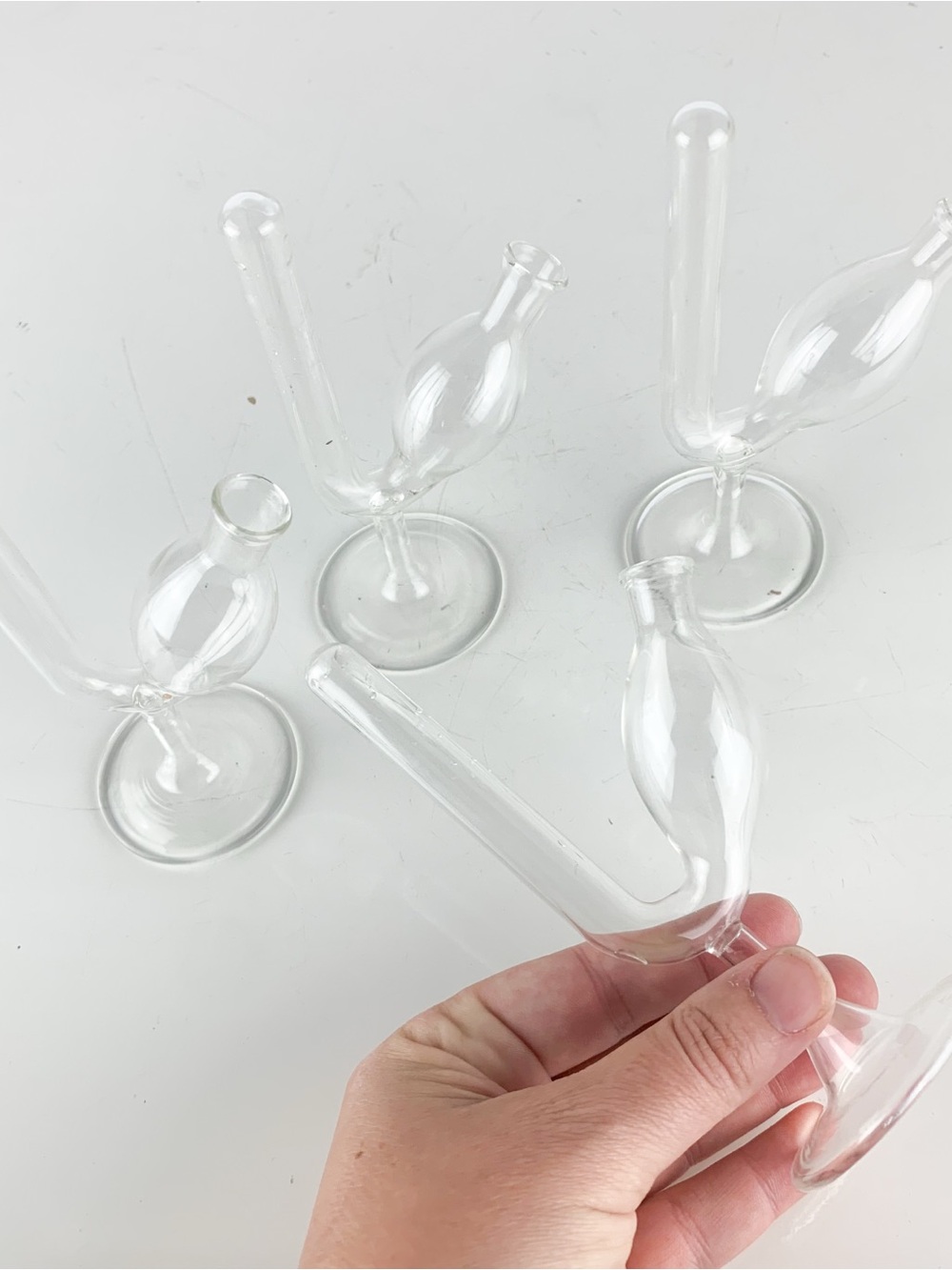 Four Vintage Kimax Fermentation Chemistry Lab Glass Tubes Propagation Bud Vase